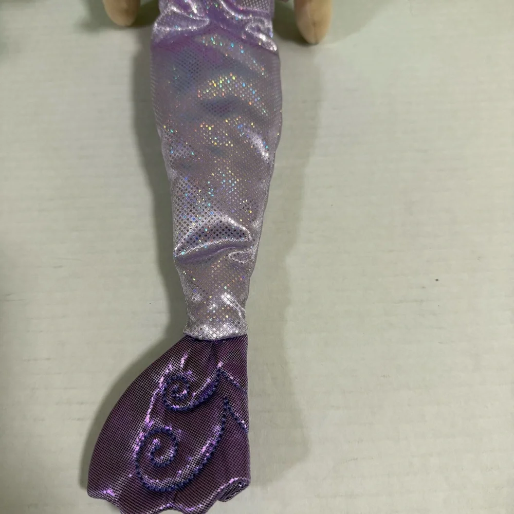 Mermaid Plush Doll with Turquoise Hair and Purple Tail 17”